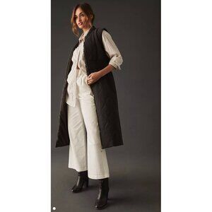 By Anthropologie Puffer Duster Vest Black womans one size